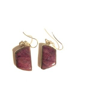 Purple stone earrings-new without tags